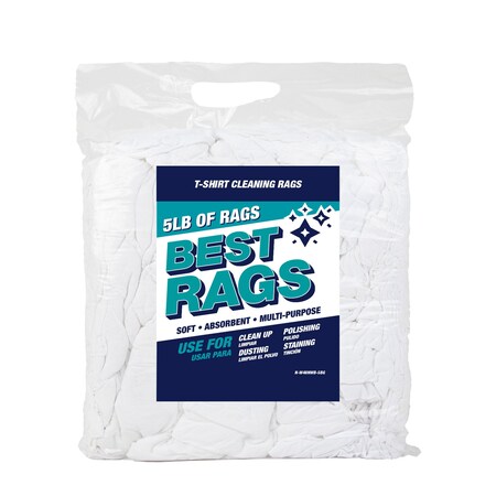 Monarch T-Shirt Cleaning Rags - Pre-Washed - 5 lb Bag N-W48NWB-5BG